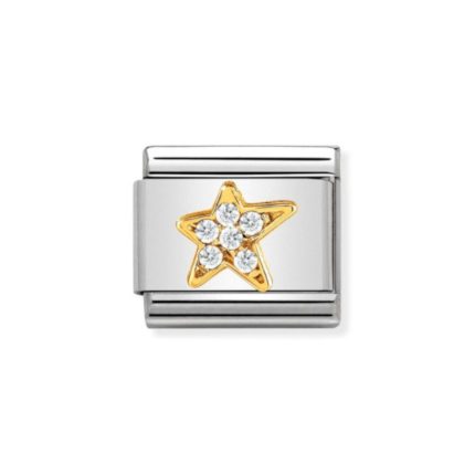 NOMINATION COMPOSABLE CLASSIC LINK ASYMMETRIC STAR IN 18K GOLD 030322/34