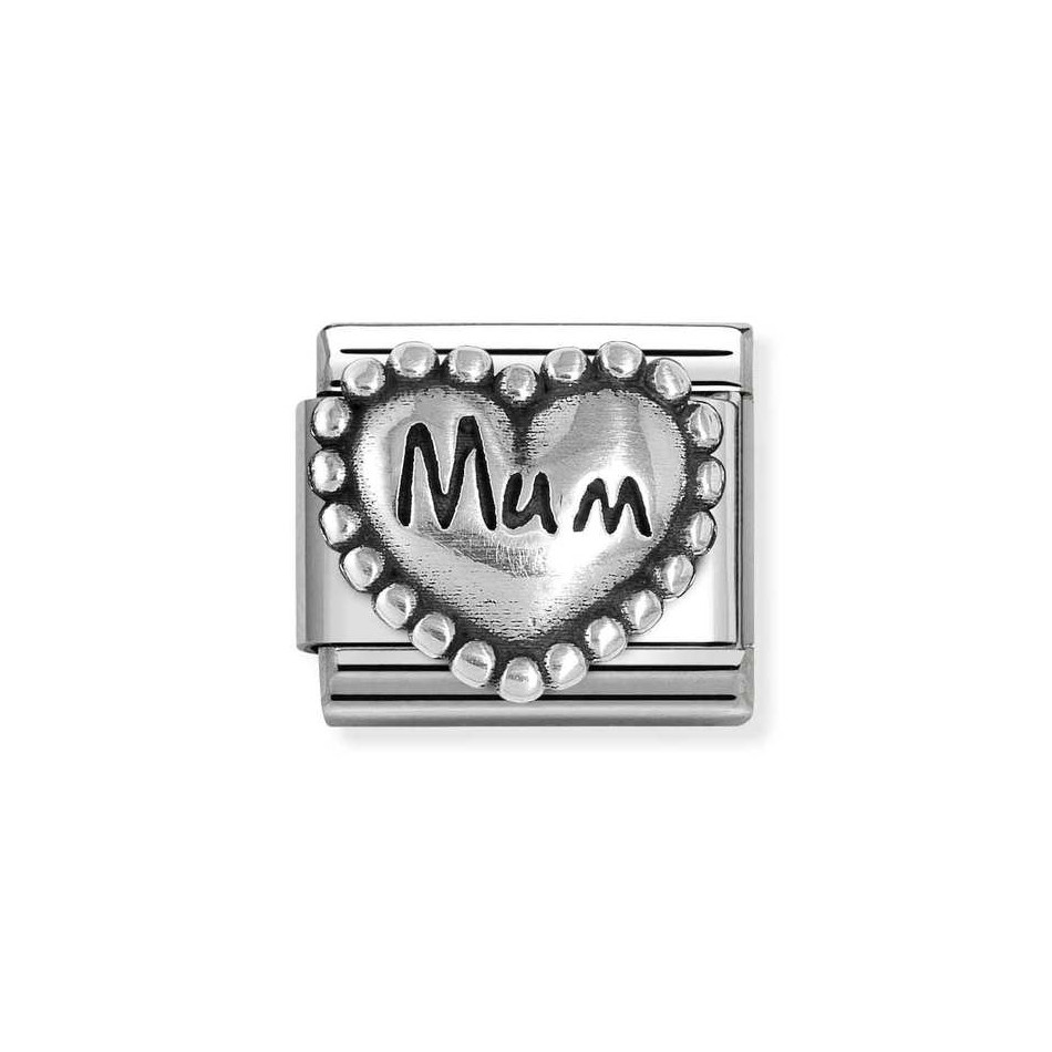 NOMINATION COMPOSABLE CLASSIC LINK MUM HEART IN STERLING SILVER 330101/80 NOMINATION COMPOSABLE CLASSIC LINK MUM HEART IN STERLING SILVER 330101/80