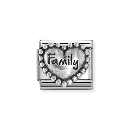 NOMINATION COMPOSABLE CLASSIC LINK FAMILY HEART IN STERLING SILVER 330101/84