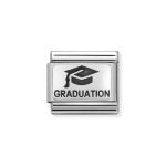 NOMINATION COMPOSABLE CLASSIC LINK GRADUATION WITH HAT IN STERLING SILVER WITH ENAMEL 330109/02