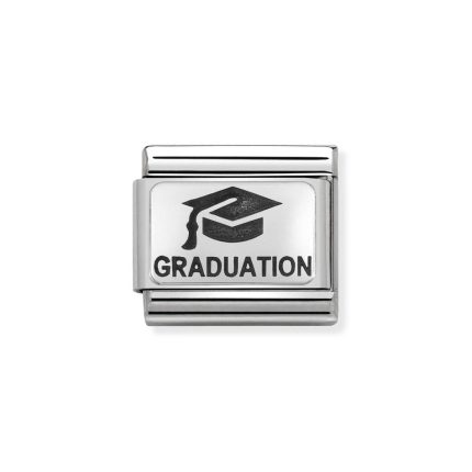 NOMINATION COMPOSABLE CLASSIC LINK GRADUATION WITH HAT IN STERLING SILVER WITH ENAMEL 330109/02