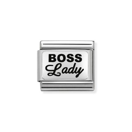 NOMINATION COMPOSABLE CLASSIC LINK BOSS LADY IN STERLING SILVER WITH ENAMEL 330109/35