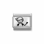 NOMINATION COMPOSABLE CLASSIC LINK BOY IN STERLING SILVER WITH ENAMEL 330109/48