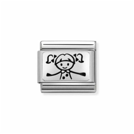 NOMINATION COMPOSABLE CLASSIC LINK GIRL IN STERLING SILVER WITH ENAMEL 330109/49