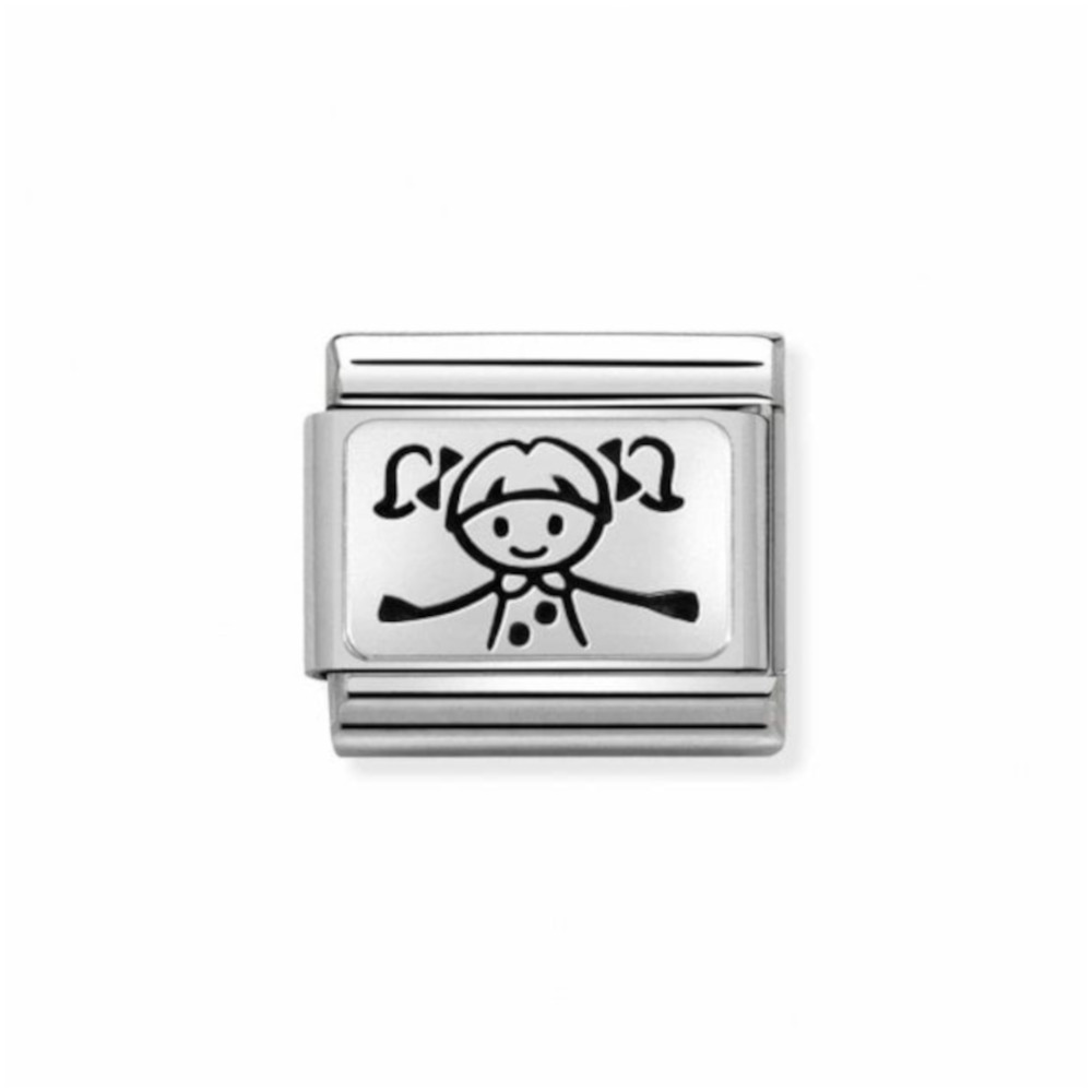 NOMINATION COMPOSABLE CLASSIC LINK GIRL IN STERLING SILVER WITH ENAMEL 330109/49 NOMINATION COMPOSABLE CLASSIC LINK GIRL IN STERLING SILVER WITH ENAMEL 330109/49