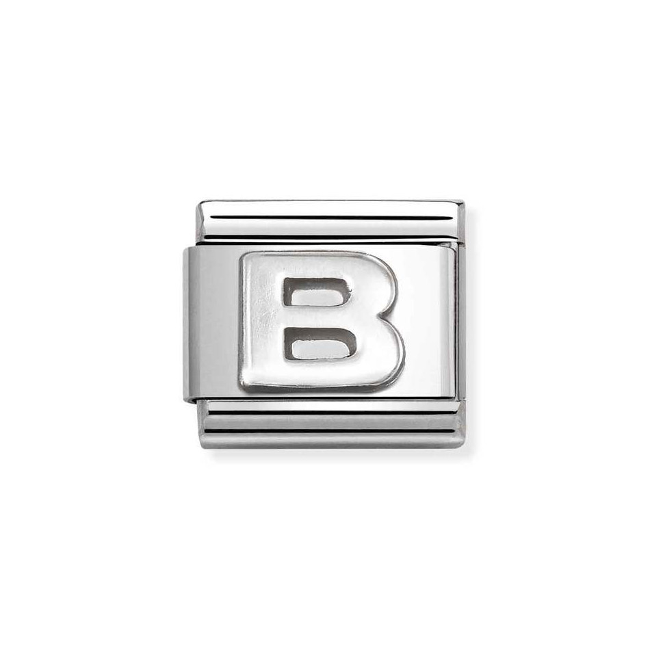 NOMINATION COMPOSABLE CLASSIC LINK LETTER B IN STERLING SILVER 330113/02 NOMINATION COMPOSABLE CLASSIC LINK LETTER B IN STERLING SILVER 330113/02
