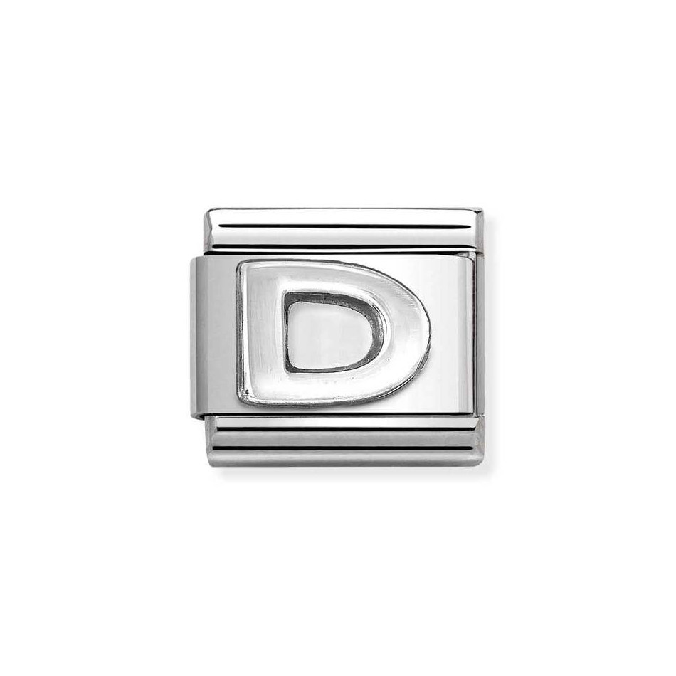 NOMINATION COMPOSABLE CLASSIC LINK LETTER D IN STERLING SILVER 330113/04 NOMINATION COMPOSABLE CLASSIC LINK LETTER D IN STERLING SILVER 330113/04