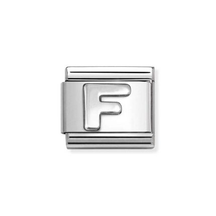 NOMINATION COMPOSABLE CLASSIC LINK LETTER F IN STERLING SILVER 330113/06