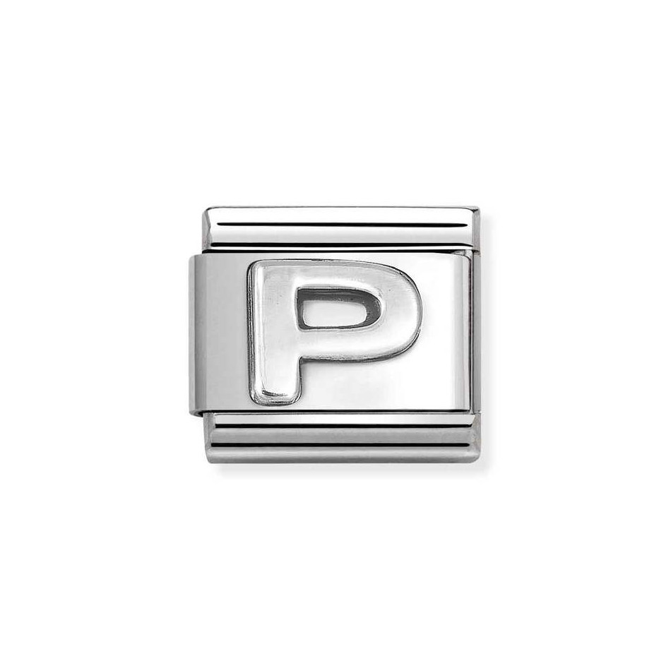 NOMINATION COMPOSABLE CLASSIC LINK LETTER P IN STERLING SILVER 330113/16 NOMINATION COMPOSABLE CLASSIC LINK LETTER P IN STERLING SILVER 330113/16