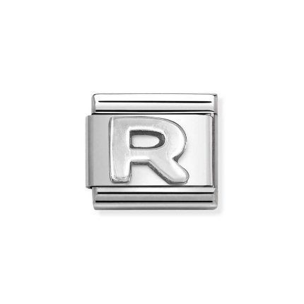 NOMINATION COMPOSABLE CLASSIC LINK LETTER R IN STERLING SILVER 330113/18