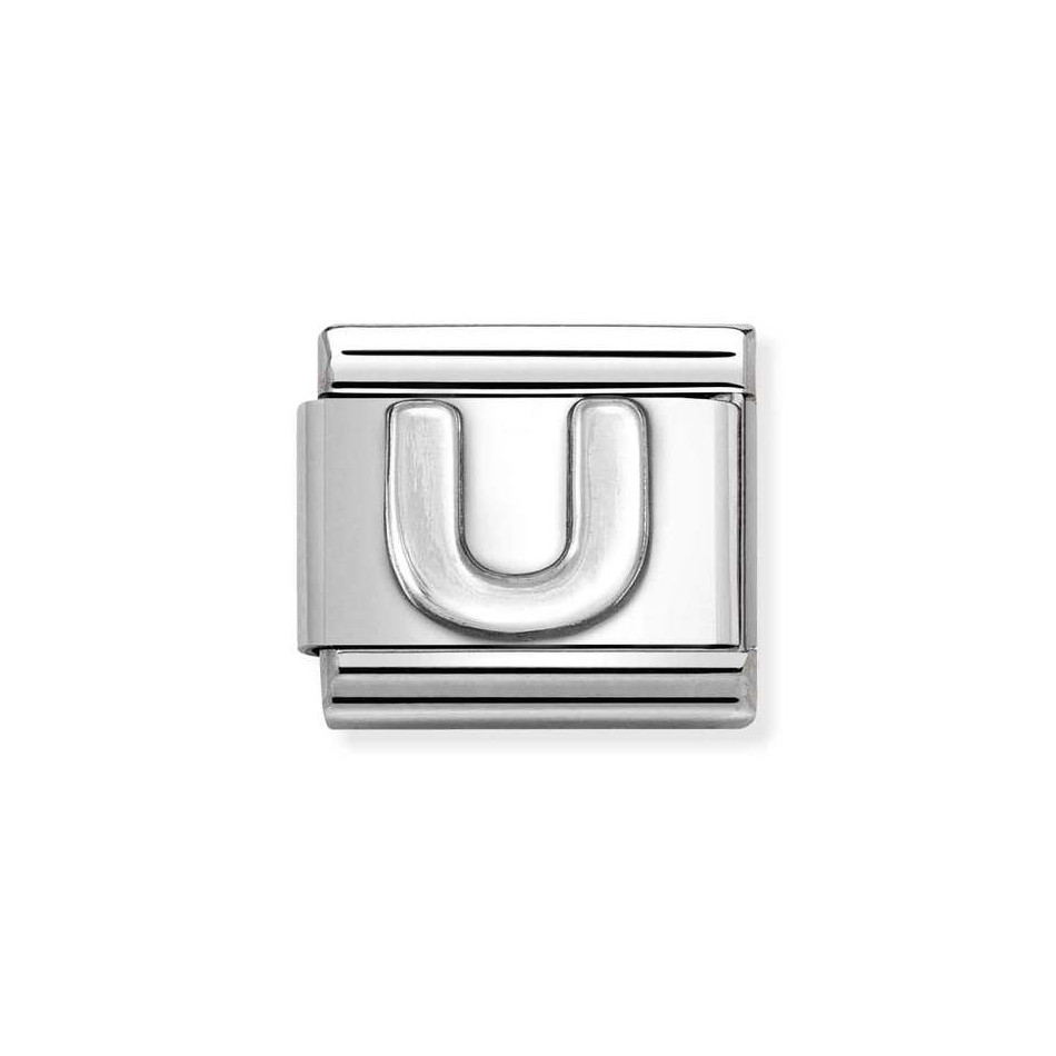NOMINATION COMPOSABLE CLASSIC LINK LETTER U IN STERLING SILVER 330113/21 NOMINATION COMPOSABLE CLASSIC LINK LETTER U IN STERLING SILVER 330113/21