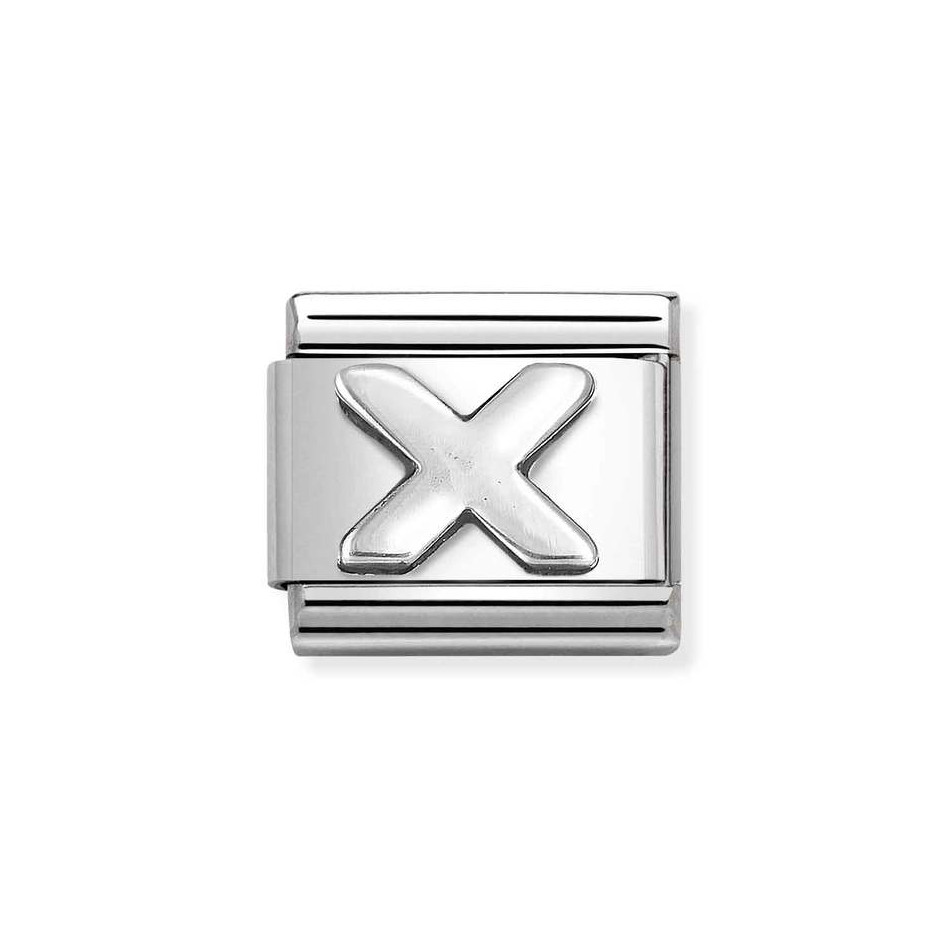 NOMINATION COMPOSABLE CLASSIC LINK LETTER X IN STERLING SILVER 330113/24 NOMINATION COMPOSABLE CLASSIC LINK LETTER X IN STERLING SILVER 330113/24