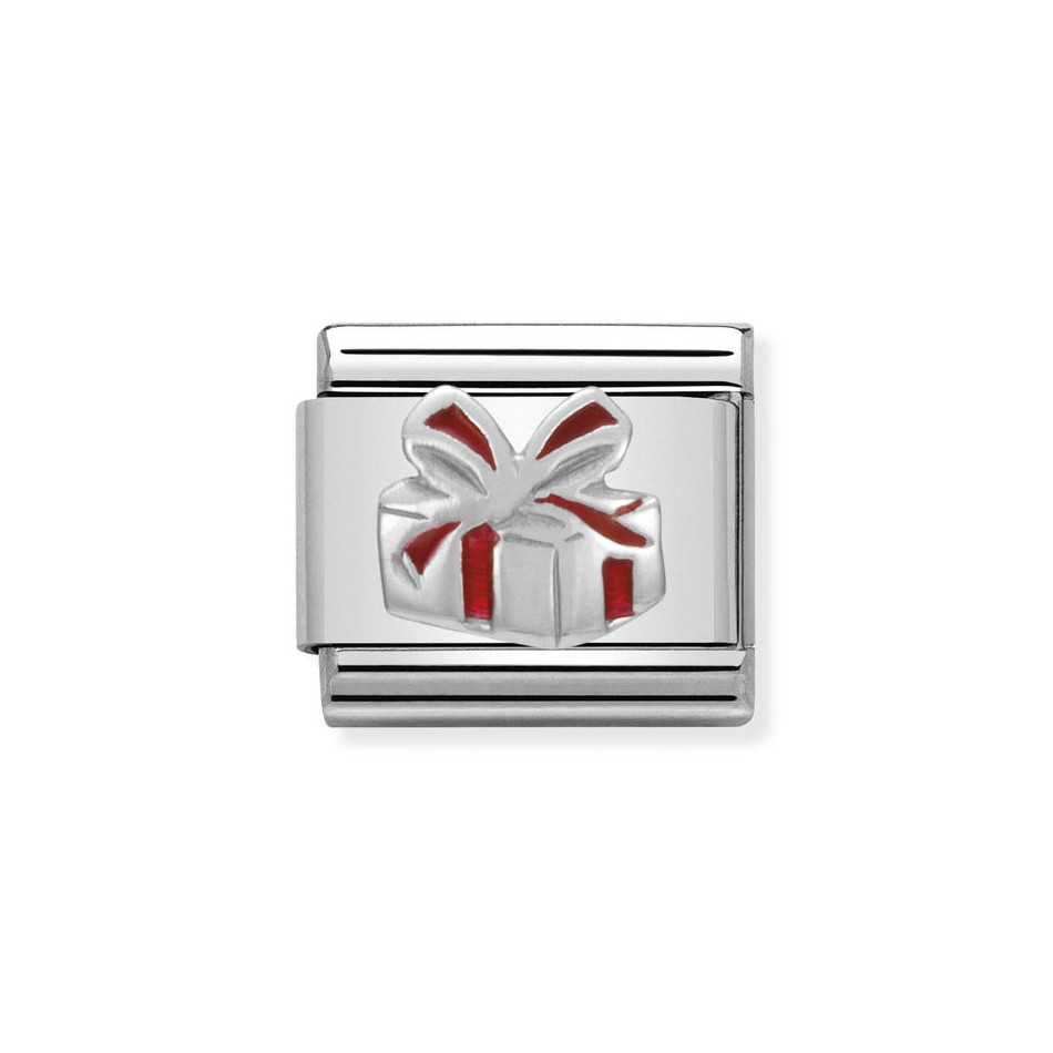 NOMINATION COMPOSABLE CLASSIC LINK RED GIFT BOX IN STERLING SILVER 330204/06 NOMINATION COMPOSABLE CLASSIC LINK RED GIFT BOX IN STERLING SILVER 330204/06