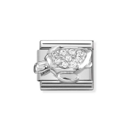 NOMINATION COMPOSABLE CLASSIC LINK SEA TURTLE IN STERLING SILVER WITH CZ 330304/46