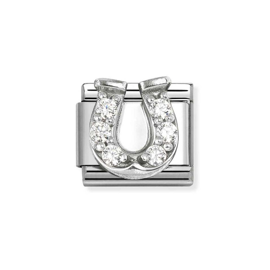 NOMINATION COMPOSABLE CLASSIC LINK WHITE HORSESHOE IN STERLING SILVER 330304/51 NOMINATION COMPOSABLE CLASSIC LINK WHITE HORSESHOE IN STERLING SILVER 330304/51