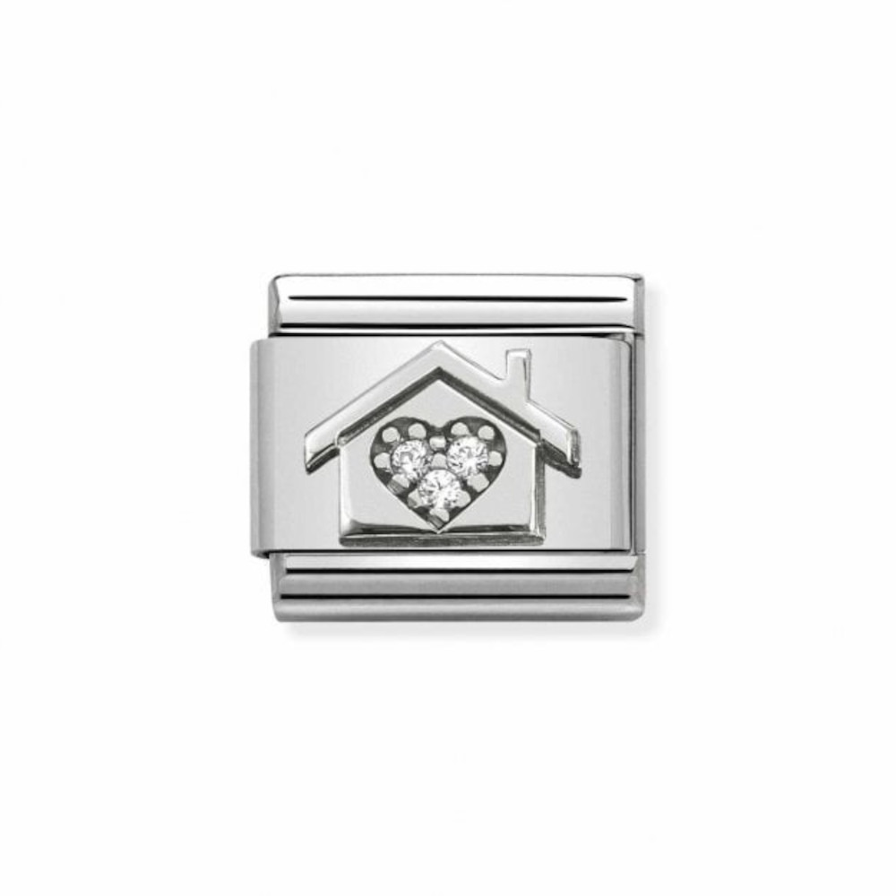 NOMINATION COMPOSABLE CLASSIC LINK HOME WITH HEART IN STERLING SILVER 330311/11 NOMINATION COMPOSABLE CLASSIC LINK HOME WITH HEART IN STERLING SILVER 330311/11