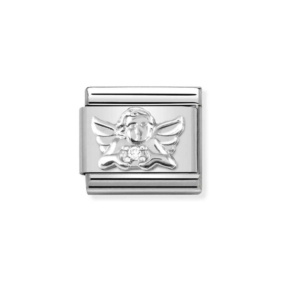 NOMINATION COMPOSABLE CLASSIC LINK ANGEL IN STERLING SILVER WITH CZ 330311/15 NOMINATION COMPOSABLE CLASSIC LINK ANGEL IN STERLING SILVER WITH CZ 330311/15