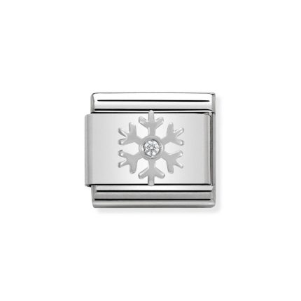 NOMINATION COMPOSABLE CLASSIC LINK WHITE SNOWFLAKE IN STERLING SILVER 330313/02