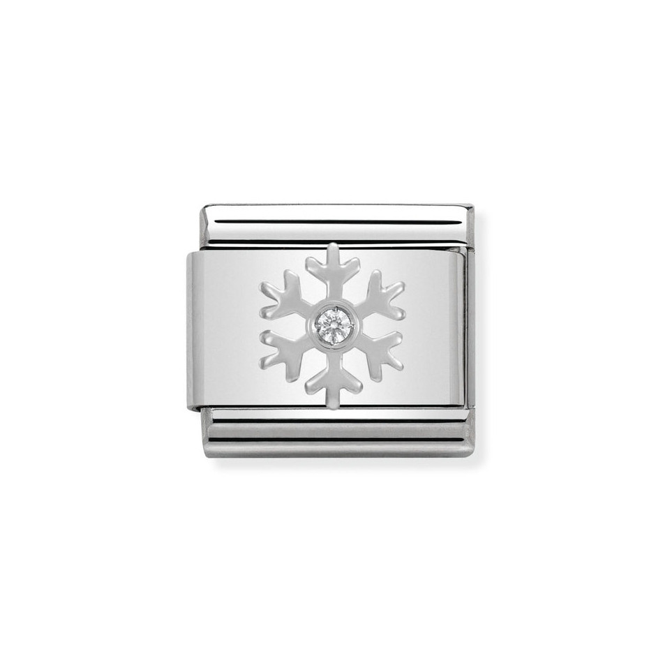 NOMINATION COMPOSABLE CLASSIC LINK WHITE SNOWFLAKE IN STERLING SILVER 330313/02 NOMINATION COMPOSABLE CLASSIC LINK WHITE SNOWFLAKE IN STERLING SILVER 330313/02
