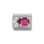 NOMINATION COMPOSABLE CLASSIC LINK RED DROP IN STERLING SILVER 330329/02