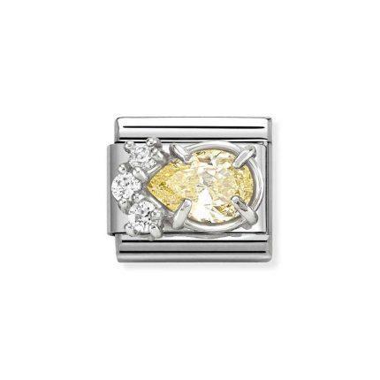 NOMINATION COMPOSABLE CLASSIC LINK YELLOW DROP IN STERLING SILVER 330329/07