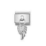 NOMINATION COMPOSABLE CLASSIC LINK WING IN STERLING SILVER WITH CZ 331800/06