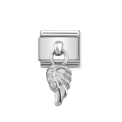 NOMINATION COMPOSABLE CLASSIC LINK WING IN STERLING SILVER WITH CZ 331800/06
