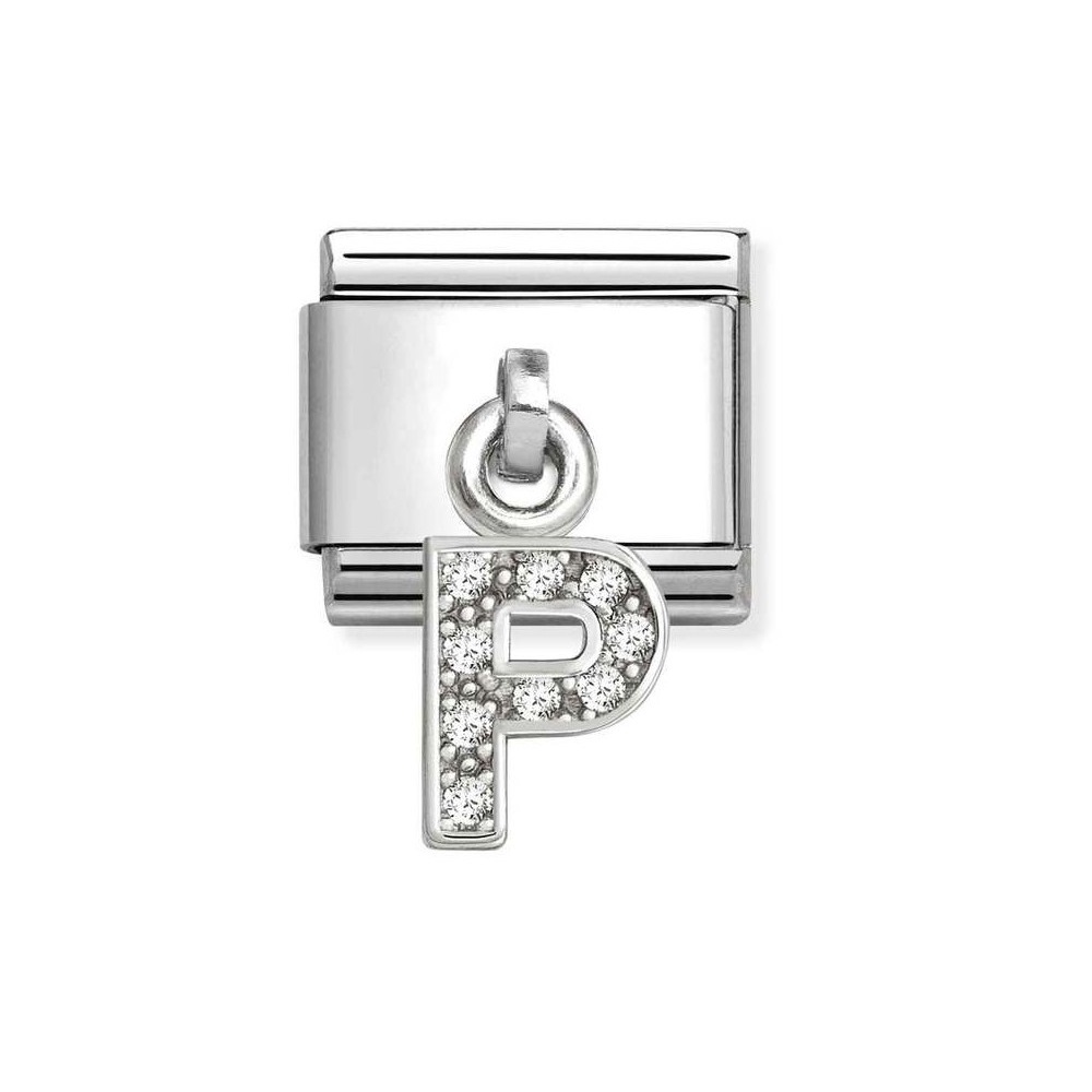 NOMINATION COMPOSABLE CLASSIC LINK LETTER P IN STERLING SILVER 331818/16 NOMINATION COMPOSABLE CLASSIC LINK LETTER P IN STERLING SILVER 331818/16