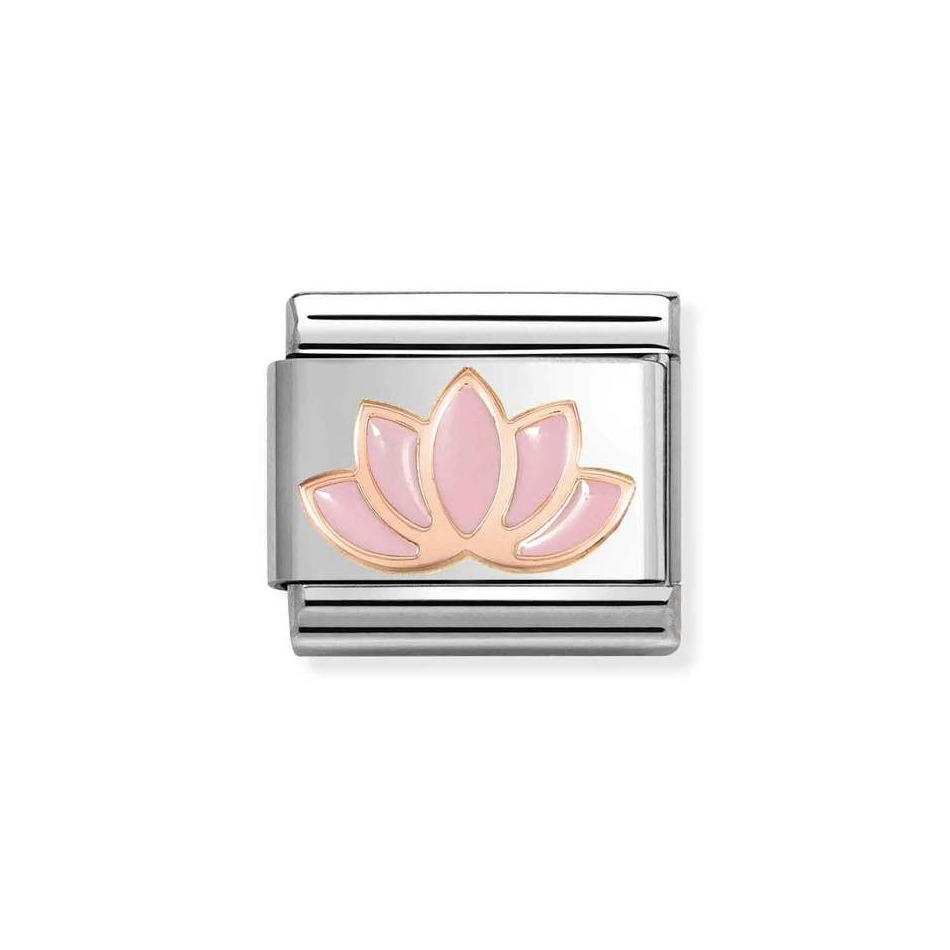 NOMINATION COMPOSABLE CLASSIC LINK PINK LOTUS FLOWER IN 9K ROSE GOLD 430202/44 NOMINATION COMPOSABLE CLASSIC LINK PINK LOTUS FLOWER IN 9K ROSE GOLD 430202/44