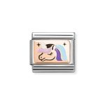 NOMINATION COMPOSABLE CLASSIC LINK MULTICOLOR UNICORN IN 9K ROSE GOLD 430204/04