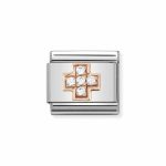 NOMINATION COMPOSABLE CLASSIC LINK CROSS IN 9K ROSE GOLD WITH CZ 430302/29