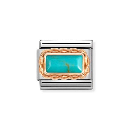 NOMINATION COMPOSABLE CLASSIC LINK IN 9K ROSE GOLD WITH TURQUOISE 430512/06