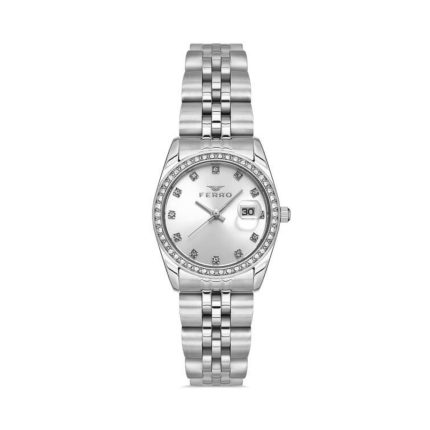 Ferro Crystals Silver Stainless Steel Bracelet FL21450AWT-A