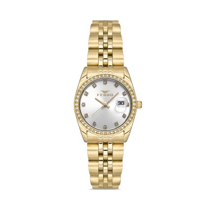 Ferro Crystals Gold Stainless Steel Bracelet FL21450AWT-B