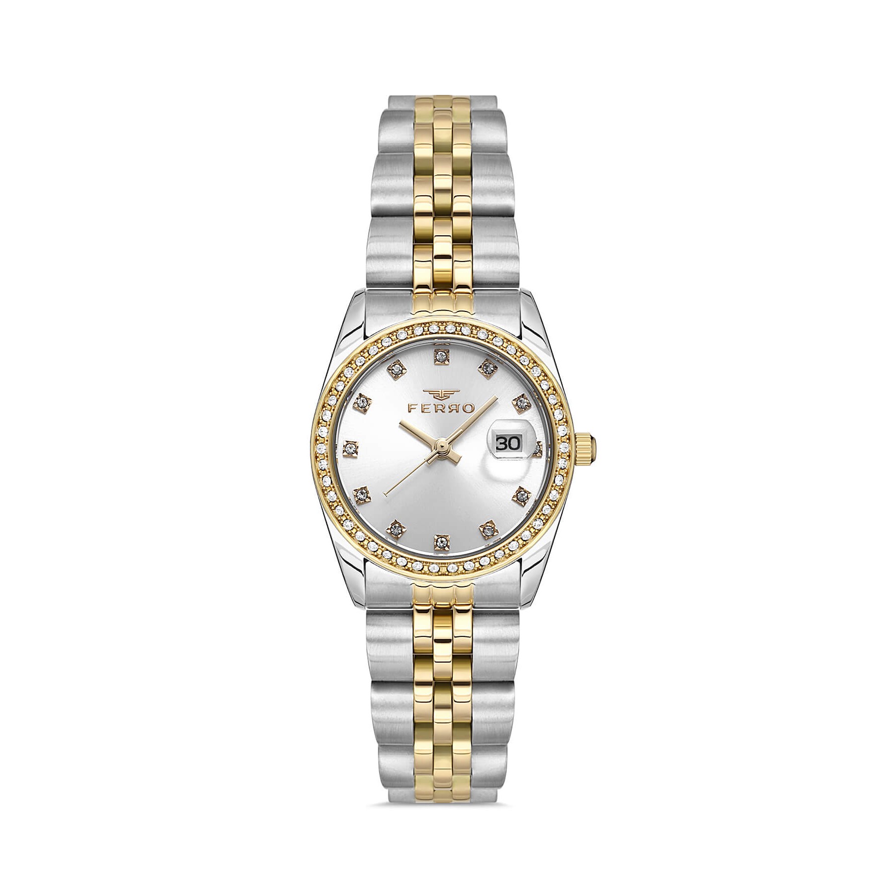 FL21450AWT-D Ferro Crystals Two Tone Stainless Steel Bracelet FL21450AWT-D - Image 1