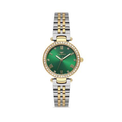 Ferro Crystals Two Tone Stainless Steel Bracelet FL21593AWT-D6