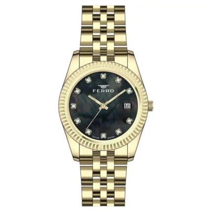 Ferro Crystals Gold Stainless Steel Bracelet FL21743AWT-B2