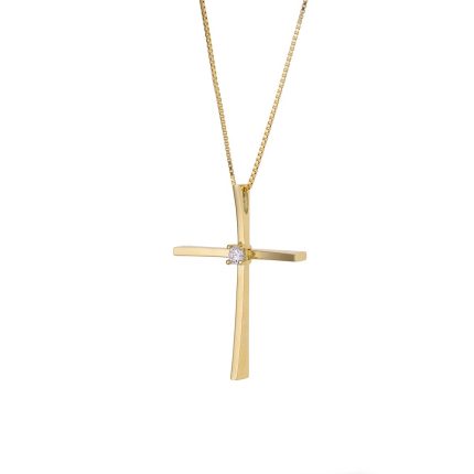 ΣΤΑΥΡΟΣ ΜΕ ΑΛΥΣΙΔΑ ΑΠΟ 14 ΚΑΡΑΤΙΑ ΚΙΤΡΙΝΟ ΧΡΥΣΟ ΜΕ ΖΙΡΓΚΟΝ 0019-ST247987B