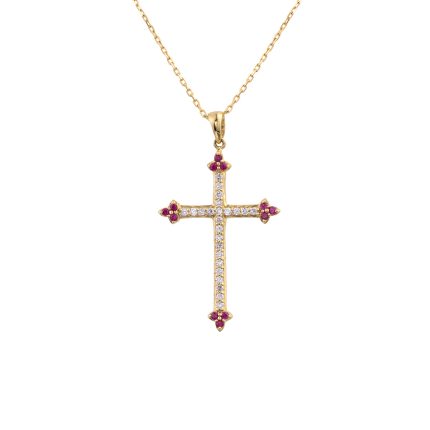 ΣΤΑΥΡΟΣ ΜΕ ΑΛΥΣΙΔΑ ΑΠΟ 18 ΚΑΡΑΤΙΑ ΚΙΤΡΙΝΟ ΧΡΥΣΟ ΜΕ ΔΙΑΜΑΝΤΙΑ ΚΑΙ ΡΟΥΜΠΙΝΙΑ 0072-ST257045