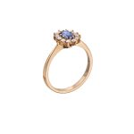 ΔΑΧΤΥΛΙΔΙ ΡΟΖΕΤΑ 18 ΚΑΡΑΤΙΑ ΚΙΤΡΙΝΟ ΧΡΥΣΟ ΜΕ ΔΙΑΜΑΝΤΙΑ ΚΑΙ ΟΒΑΛ ΖΑΦΕΙΡΙ 0065-DA257086