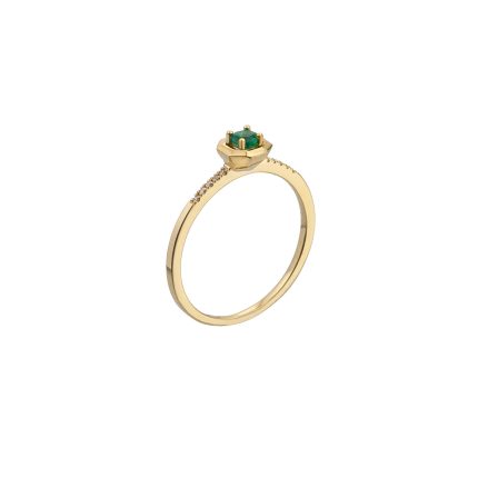 ΜΟΝΟΠΕΤΡΟ 18 ΚΑΡΑΤΙΑ ΚΙΤΡΙΝΟ ΧΡΥΣΟ ΜΕ ΣΜΑΡΑΓΔΙ ΚΑΙ ΔΙΑΜΑΝΤΙΑ 0066-DA257087