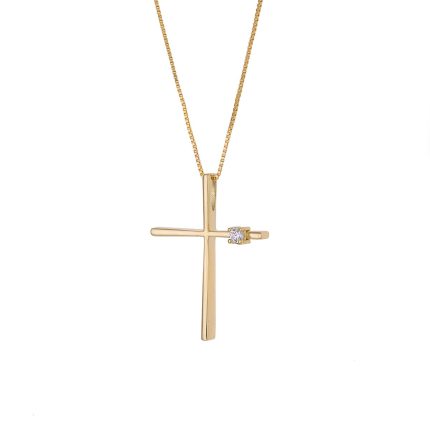 ΣΤΑΥΡΟΣ ΜΕ ΑΛΥΣΙΔΑ ΑΠΟ 18 ΚΑΡΑΤΙΑ ΚΙΤΡΙΝΟ ΧΡΥΣΟ ΜΕ ΔΙΑΜΑΝΤΙ 0017-ST247988-18