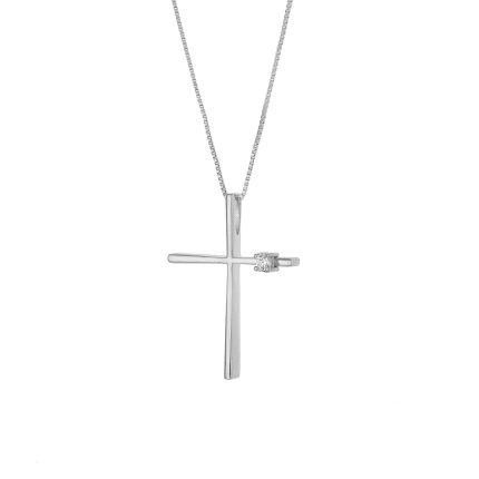 ΣΤΑΥΡΟΣ ΜΕ ΑΛΥΣΙΔΑ ΑΠΟ 18 ΚΑΡΑΤΙΑ ΛΕΥΚΟΧΡΥΣΟ ΜΕ ΔΙΑΜΑΝΤΙ 0020-ST247988W