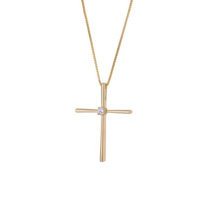 ΣΤΑΥΡΟΣ ΜΕ ΑΛΥΣΙΔΑ ΑΠΟ 18 ΚΑΡΑΤΙΑ ΚΙΤΡΙΝΟ ΧΡΥΣΟ ΜΕ ΔΙΑΜΑΝΤΙ 0018-ST247989-18