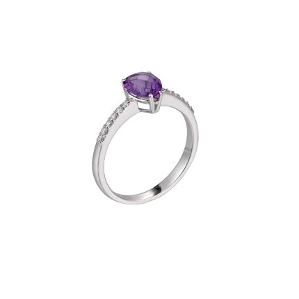 ΜΟΝΟΠΕΤΡΟ 18 ΚΑΡΑΤΙΑ ΛΕΥΚΟΧΡΥΣΟ ΜΕ ΔΑΚΡΥ ΑΜΕΘΥΣΤΟ 0011-DA257821