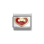NOMINATION COMPOSABLE CLASSIC LINK RED HEART WITH BOW IN 18K GOLD 030283/33