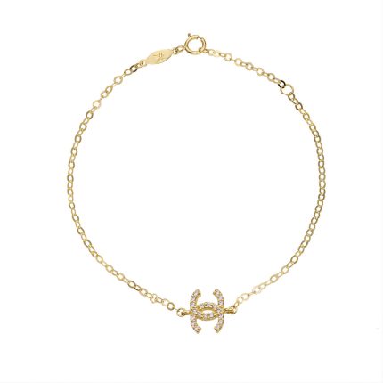 ΒΡΑΧΙΟΛΙ 9 ΚΑΡΑΤΙΑ ΚΙΤΡΙΝΟ ΧΡΥΣΟ ΜΕ ΖΙΡΓΚΟΝ 0087-BR257142