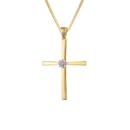 ΣΤΑΥΡΟΣ ΜΕ ΑΛΥΣΙΔΑ ΑΠΟ 18 ΚΑΡΑΤΙΑ ΚΙΤΡΙΝΟ ΧΡΥΣΟ ΚΑΙ ΛΕΥΚΟΧΡΥΣΟ ΜΕ ΔΙΑΜΑΝΤΙΑ 0009-ST257777