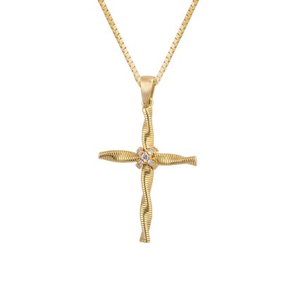 ΣΤΑΥΡΟΣ ΜΕ ΑΛΥΣΙΔΑ ΑΠΟ 18 ΚΑΡΑΤΙΑ ΚΙΤΡΙΝΟ ΧΡΥΣΟ ΜΕ ΔΙΑΜΑΝΤΙΑ 0007-ST257778