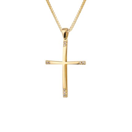 ΣΤΑΥΡΟΣ ΜΕ ΑΛΥΣΙΔΑ ΑΠΟ 18 ΚΑΡΑΤΙΑ ΚΙΤΡΙΝΟ ΧΡΥΣΟ ΜΕ ΔΙΑΜΑΝΤΙΑ 0008-ST257779